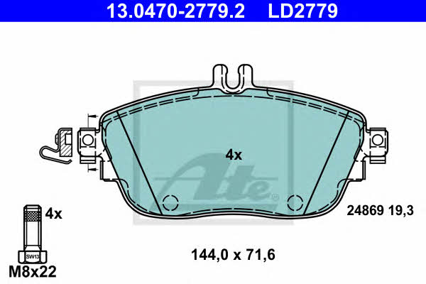 Ate ATE CERAMIC disc brake pads, set – price 312 PLN