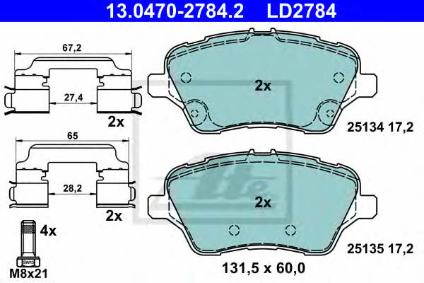 Ate ATE CERAMIC disc brake pads, set – price 373 PLN