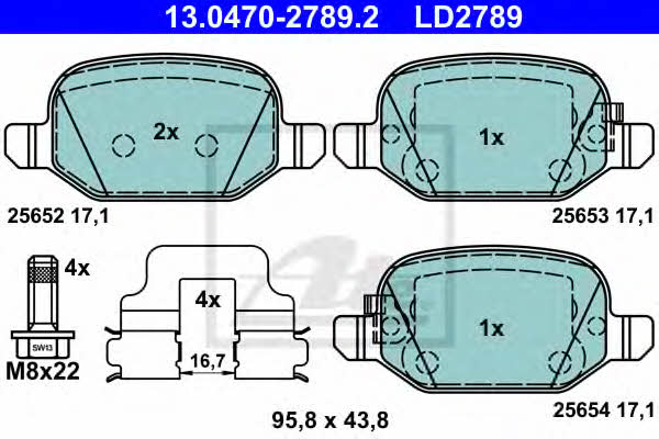 Ate 13.0470-2789.2 ATE CERAMIC disc brake pads, set 13047027892