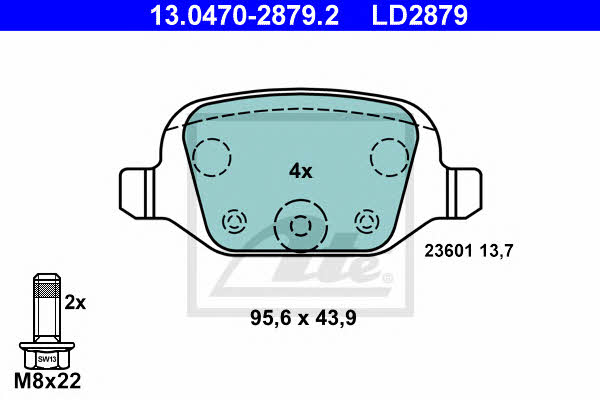 Ate ATE CERAMIC disc brake pads, set – price 148 PLN