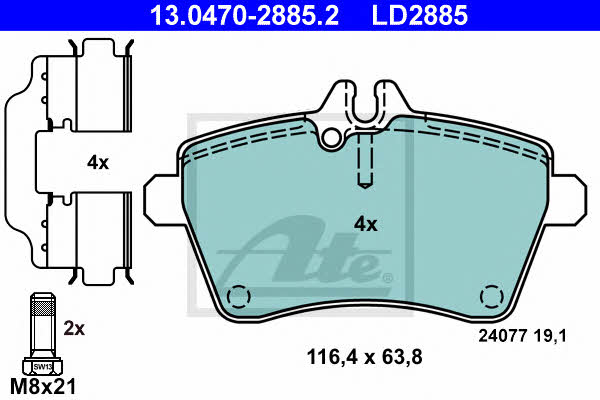 Ate ATE CERAMIC disc brake pads, set – price 243 PLN
