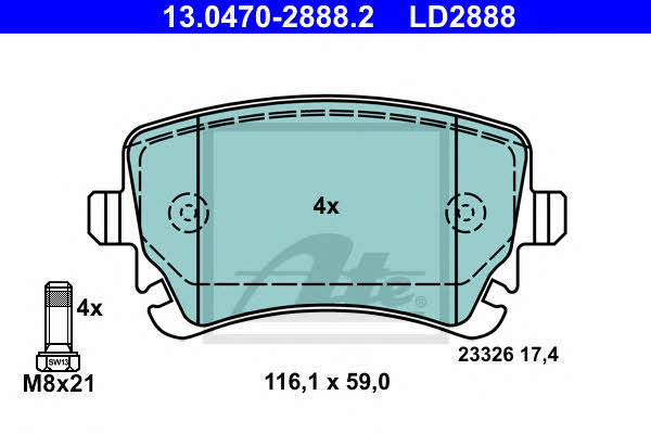 Ate ATE CERAMIC disc brake pads, set – price 376 PLN