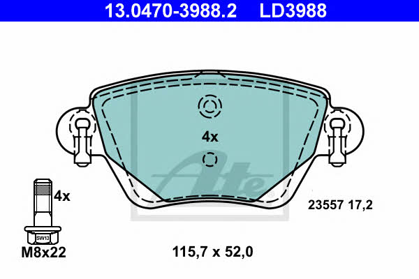 Ate ATE CERAMIC disc brake pads, set – price 237 PLN