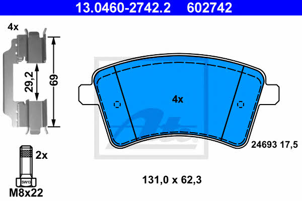 Ate Brake pad set – price 241 PLN