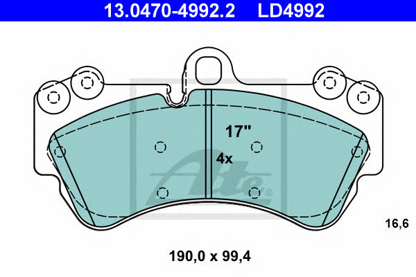 Ate 13.0470-4992.2 ATE CERAMIC disc brake pads, set 13047049922