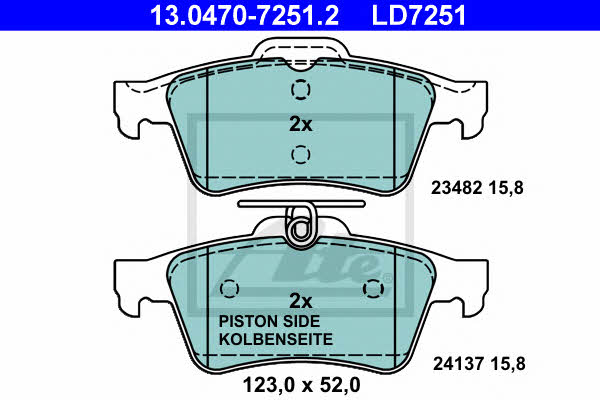 13047072512 Ate ATE CERAMIC disc brake pads, set