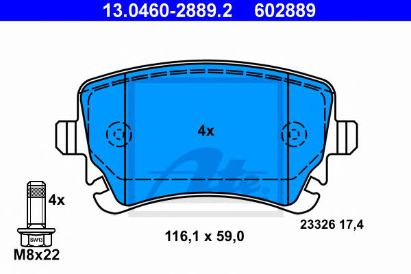 Ate Brake pad set – price 260 PLN