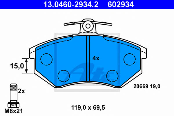 Ate Brake Pad Set, disc brake – price 161 PLN