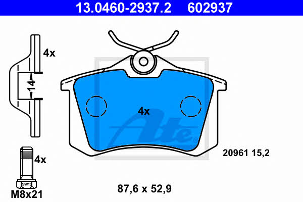 Ate Brake Pad Set, disc brake – price 89 PLN