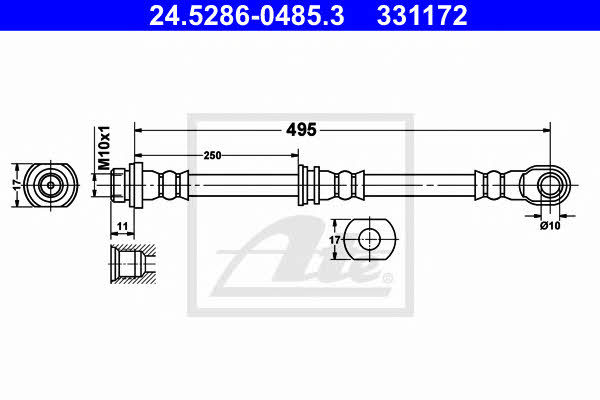 Ate 24.5286-0485.3 Brake Hose 24528604853