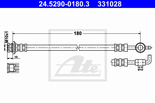 Ate 24.5290-0180.3 Brake Hose 24529001803