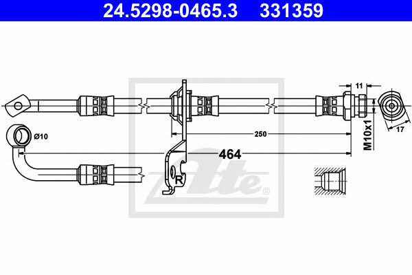 Ate 24.5298-0465.3 Brake Hose 24529804653