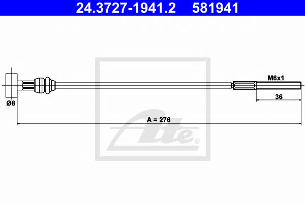 Ate 24.3727-1941.2 Cable Pull, parking brake 24372719412