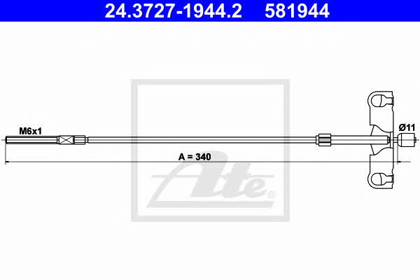Ate 24.3727-1944.2 Cable Pull, parking brake 24372719442