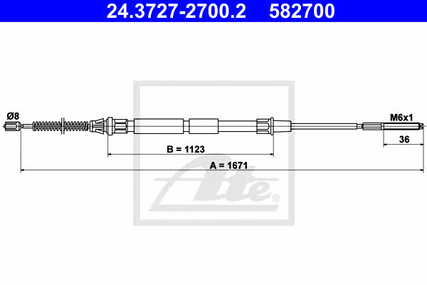 Ate 24.3727-2700.2 Cable Pull, parking brake 24372727002
