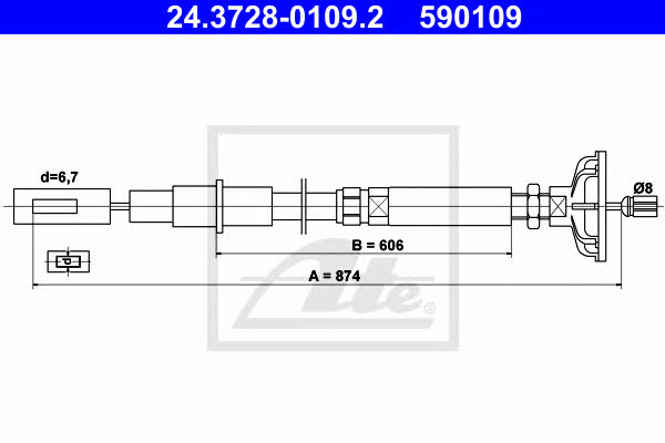 Ate 24.3728-0109.2 Clutch cable 24372801092