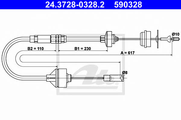 Ate 24.3728-0328.2 Clutch cable 24372803282