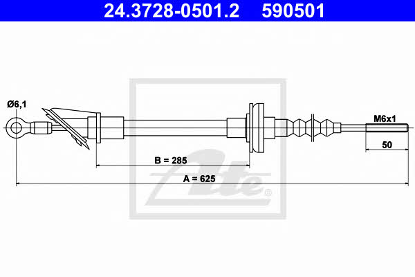 Ate 24.3728-0501.2 Clutch cable 24372805012