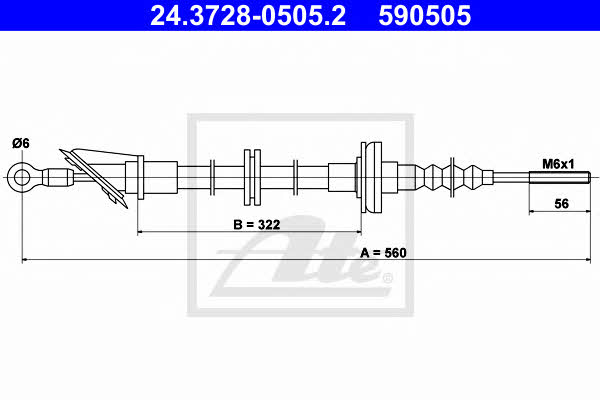 Ate 24.3728-0505.2 Clutch cable 24372805052