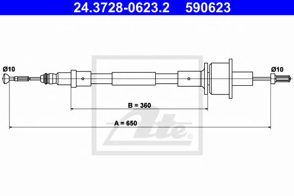 Ate 24.3728-0623.2 Clutch cable 24372806232