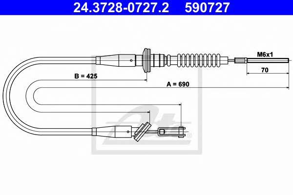Ate 24.3728-0727.2 Clutch cable 24372807272