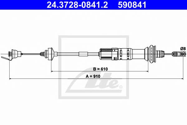 Ate 24.3728-0841.2 Clutch cable 24372808412