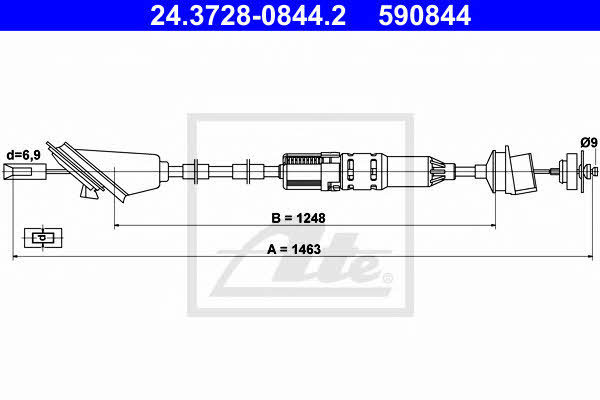Ate 24.3728-0844.2 Clutch cable 24372808442