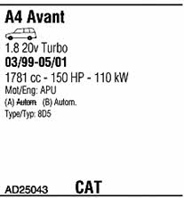 Walker AD25043 Exhaust system AD25043 AD25043 Walker Exhaust system