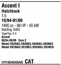 HYH04540AB Walker Exhaust system