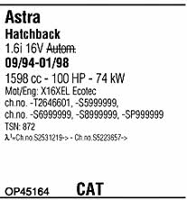 OP45164 Walker Exhaust system