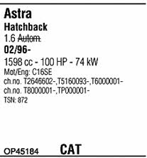 OP45184 Walker Exhaust system
