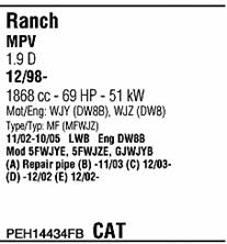 PEH14434FB Walker Exhaust system