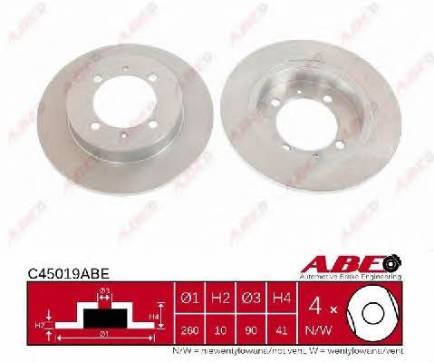 ABE C45019ABE Rear brake disc, non-ventilated C45019ABE