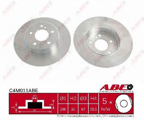 Rear brake disc, non-ventilated ABE C4M011ABE