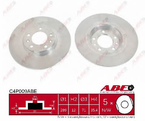 Rear brake disc, non-ventilated ABE C4P009ABE