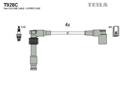 Tesla T928C Ignition cable kit T928C