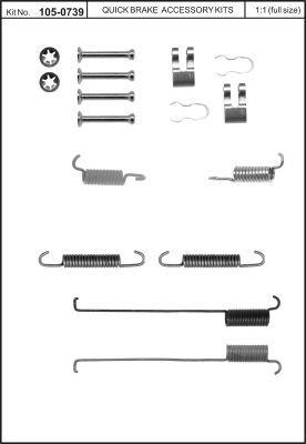Brake pad fitting kit Quick brake 105-0739