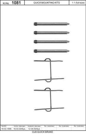 Brake pad spring Quick brake 109-1081