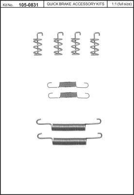 Quick brake 105-0831 Repair kit for parking brake pads 1050831