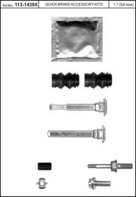 1131439X Quick brake Brake caliper guide pin repair kit