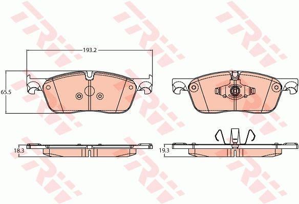 TRW COTEC brake pad set TRW GDB2100