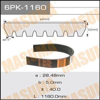 Masuma 6PK-1160 V-ribbed belt 6PK1160 6PK1160