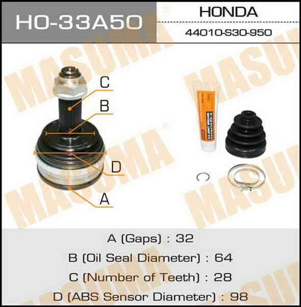 Masuma HO-33A50 CV joint HO33A50