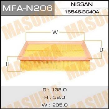 Masuma MFA-N206 Air filter MFAN206