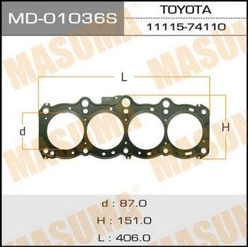 Masuma MD-01036S Gasket, cylinder head MD01036S