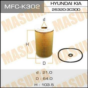 Masuma MFC-K302 Oil Filter MFCK302