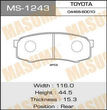 Masuma MS-1243 Brake shoe set MS1243