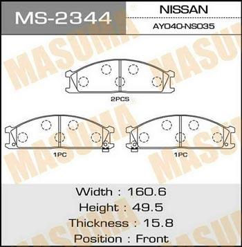 Masuma MS-2344 Brake shoe set MS2344