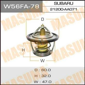 Masuma W56FA-78 Thermostat, coolant W56FA78