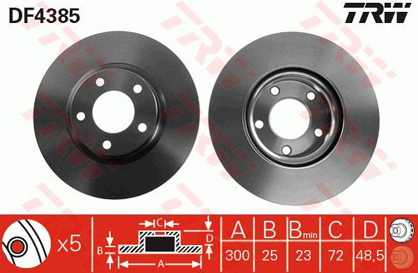 Front vented brake disc TRW DF4385
